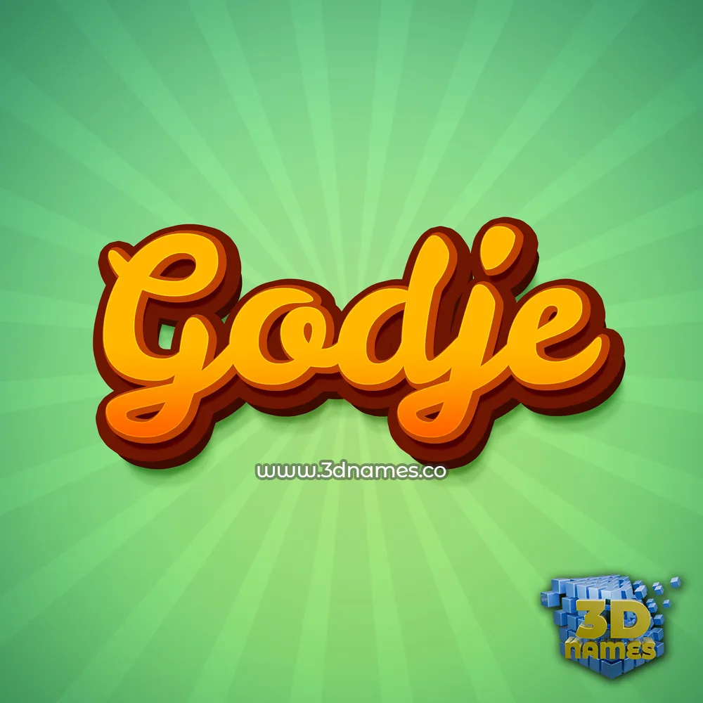 godje in Green Rays style - 3D name wallpaper