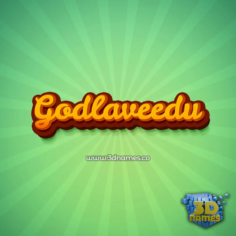godlaveedu in Green Rays style - 3D name wallpaper