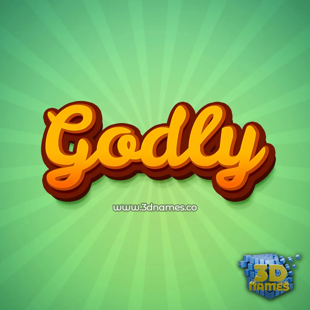 godly in Green Rays style - 3D name wallpaper