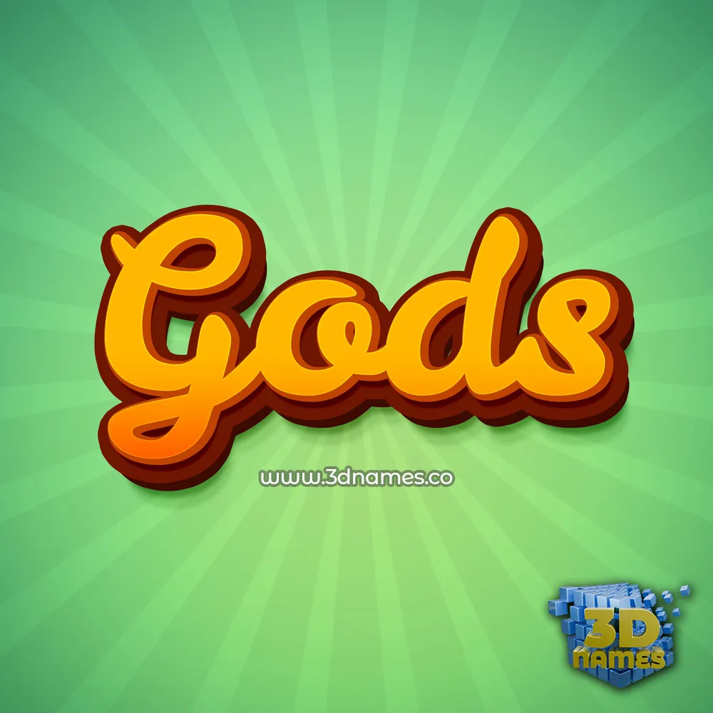 gods in Green Rays style - 3D name wallpaper