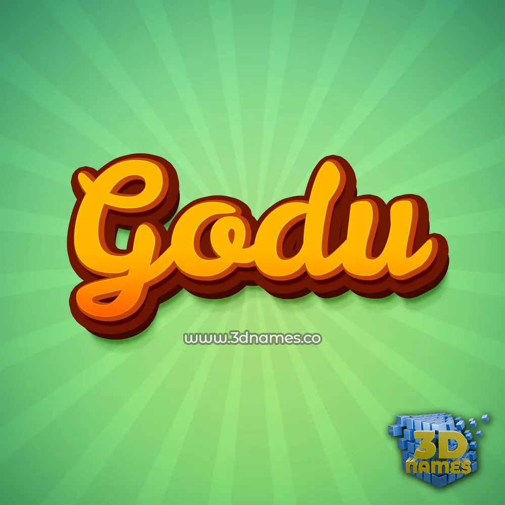 godu in Green Rays style - 3D name wallpaper