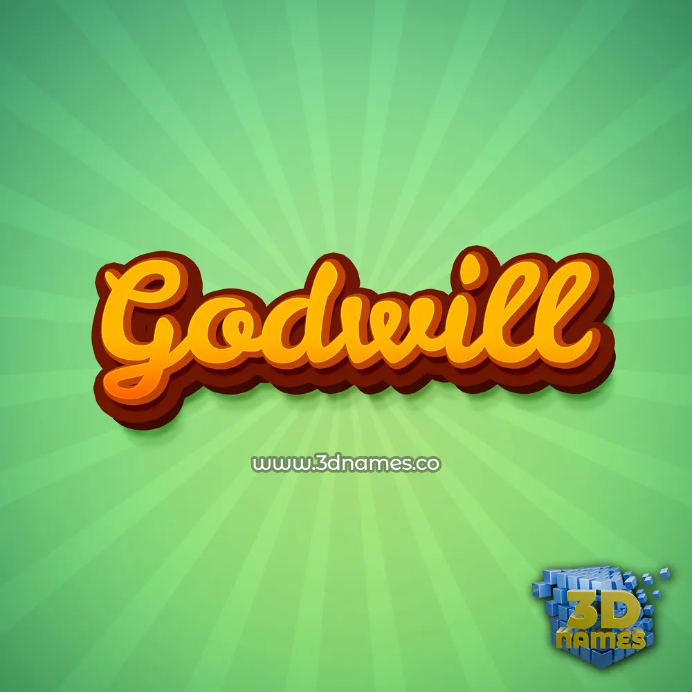 godwill in Green Rays style - 3D name wallpaper