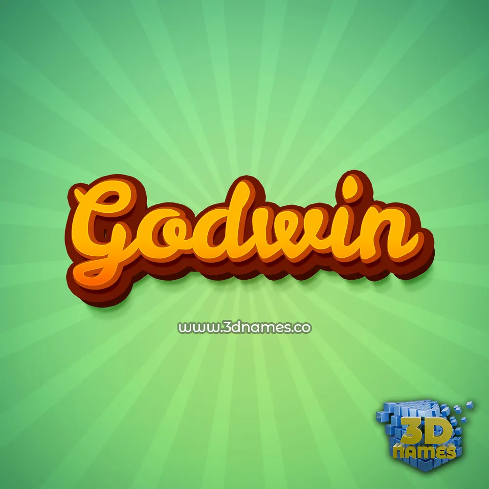 godwin in Green Rays style - 3D name wallpaper