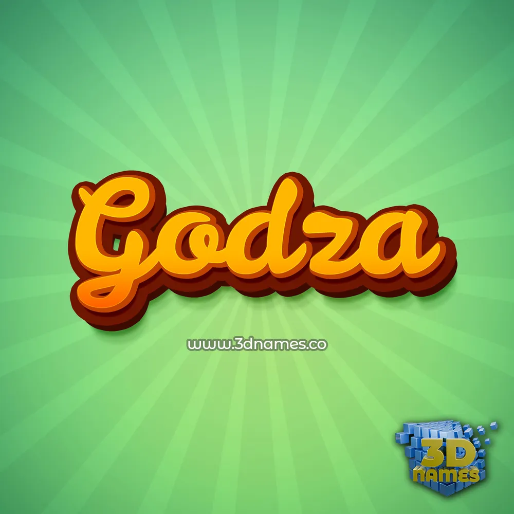 godza in Green Rays style - 3D name wallpaper