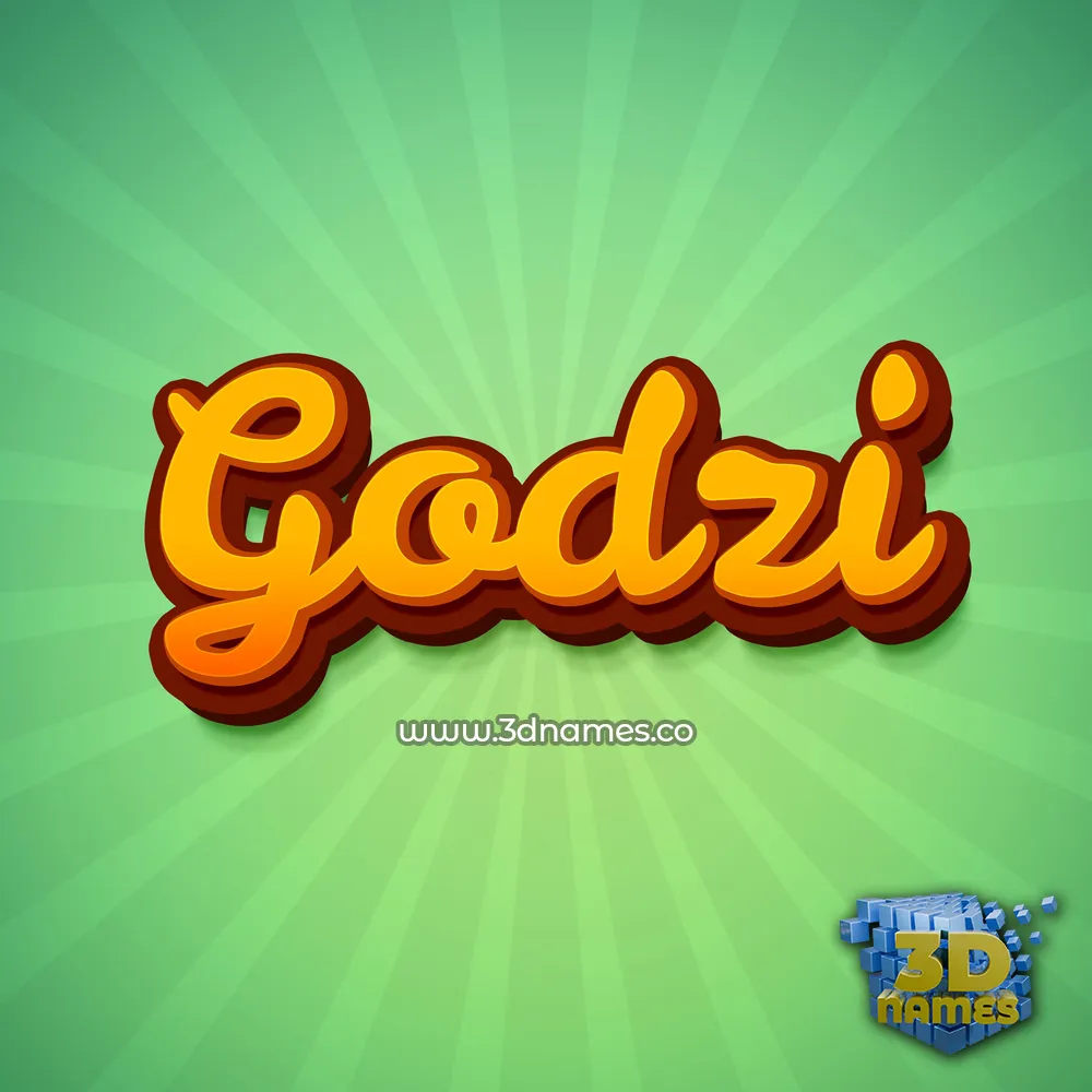 godzi in Green Rays style - 3D name wallpaper