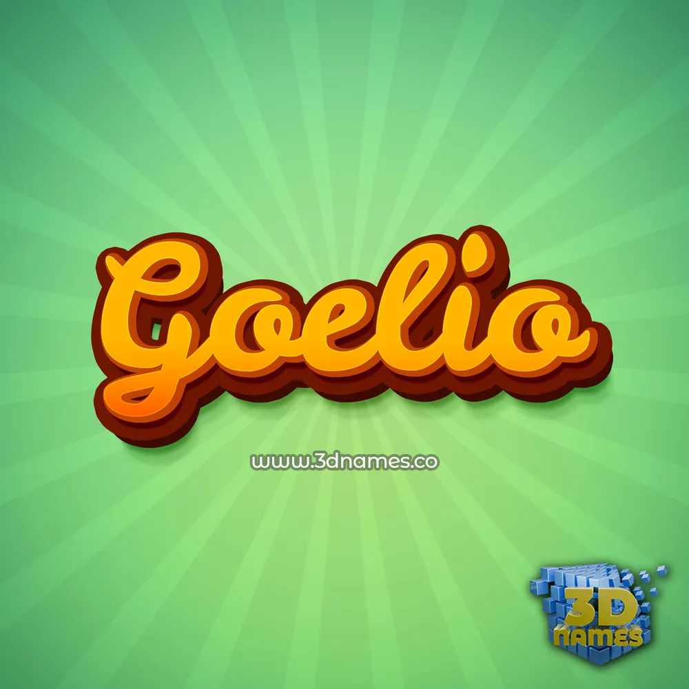 goelio in Green Rays style - 3D name wallpaper