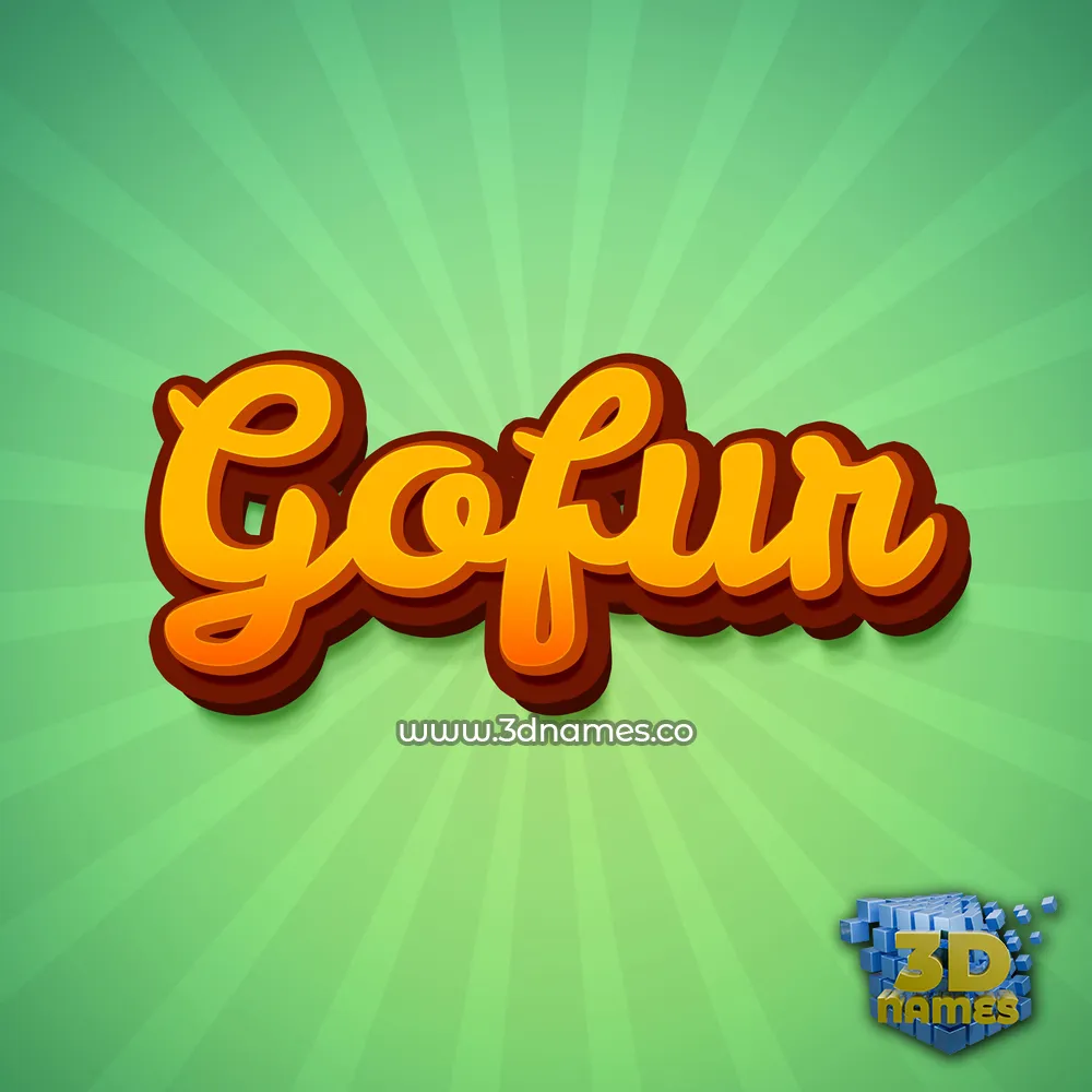gofur in Green Rays style - 3D name wallpaper