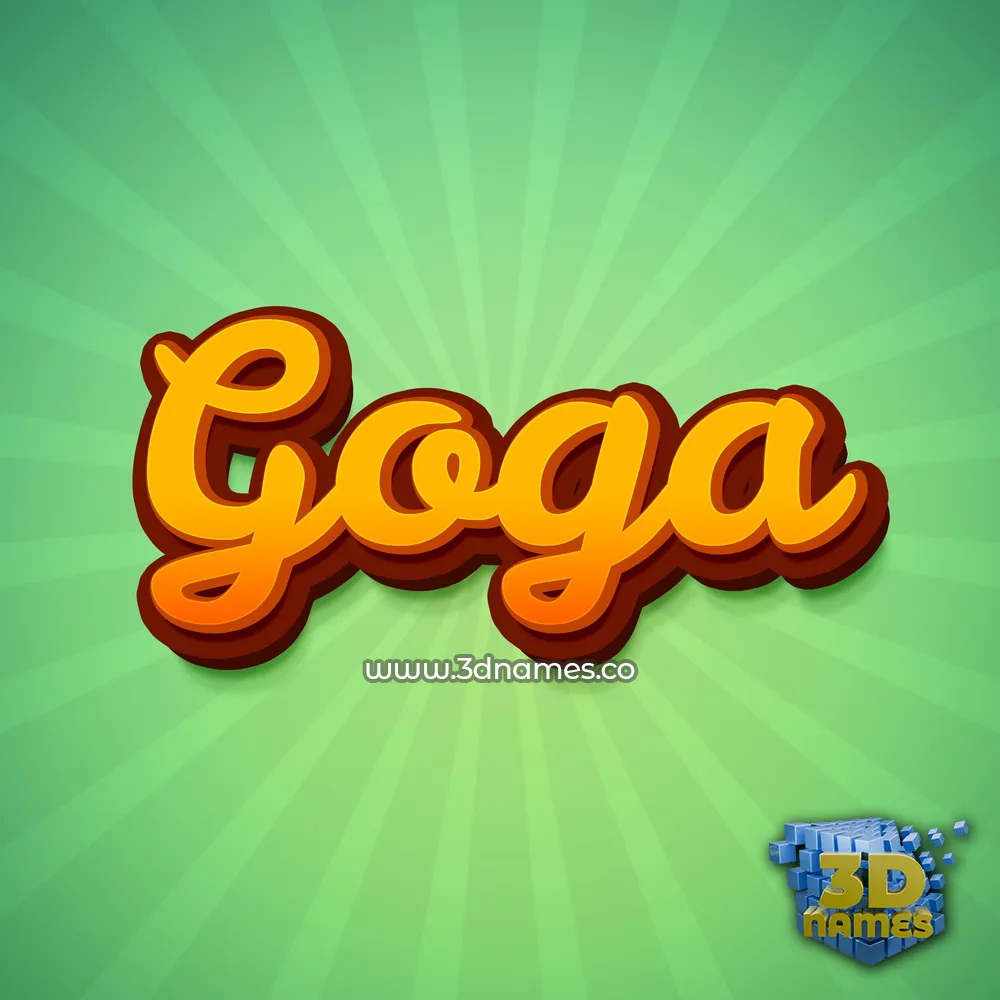 goga in Green Rays style - 3D name wallpaper