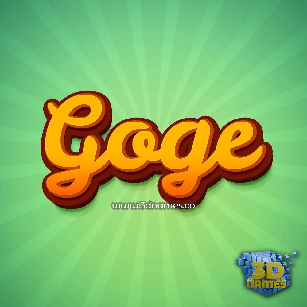 goge in Green Rays style - 3D name wallpaper