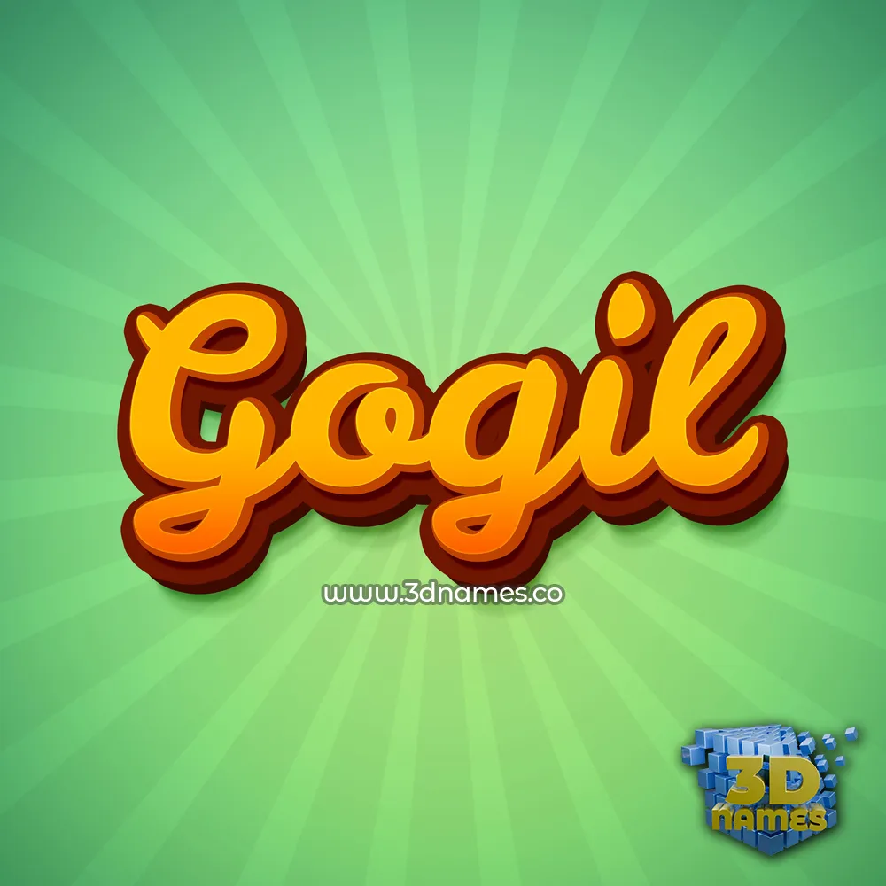 gogil in Green Rays style - 3D name wallpaper