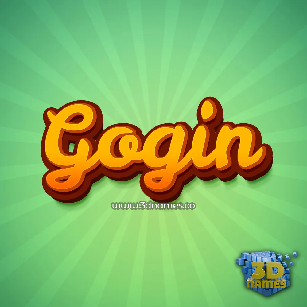 gogin in Green Rays style - 3D name wallpaper
