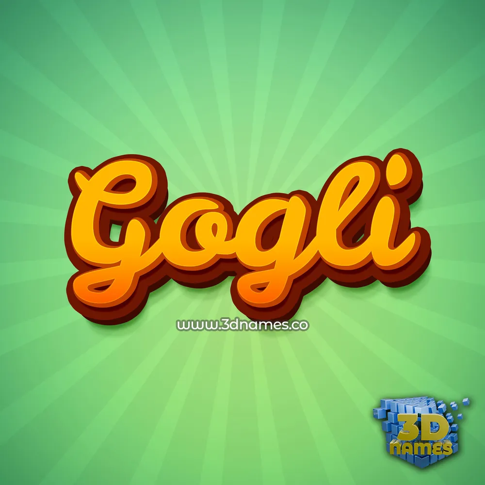 gogli in Green Rays style - 3D name wallpaper