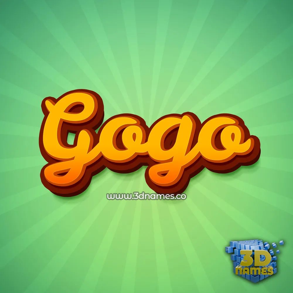 gogo in Green Rays style - 3D name wallpaper