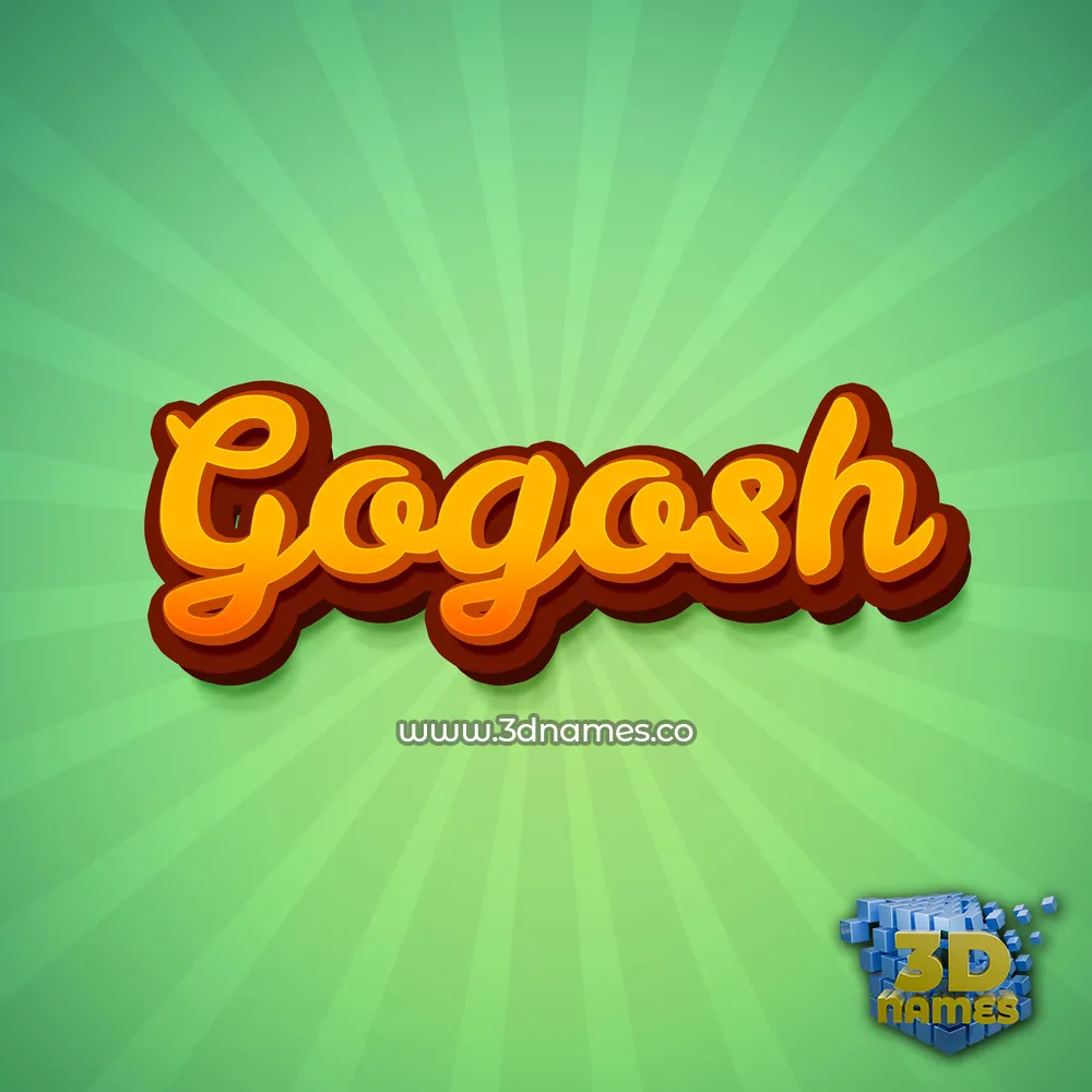 gogosh in Green Rays style - 3D name wallpaper