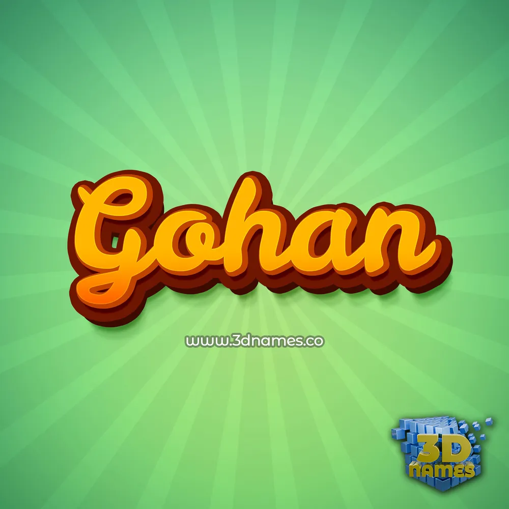 gohan in Green Rays style - 3D name wallpaper