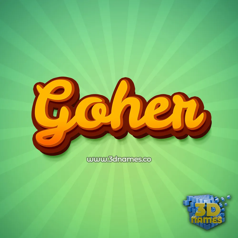 goher in Green Rays style - 3D name wallpaper