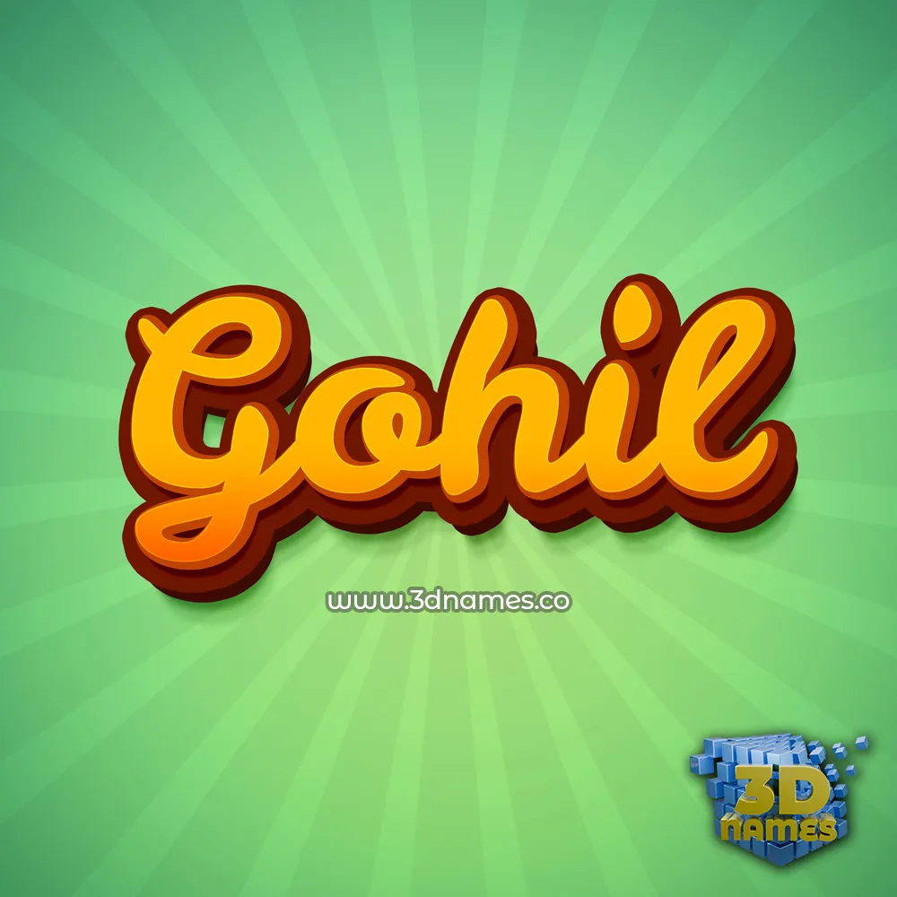 gohil in Green Rays style - 3D name wallpaper