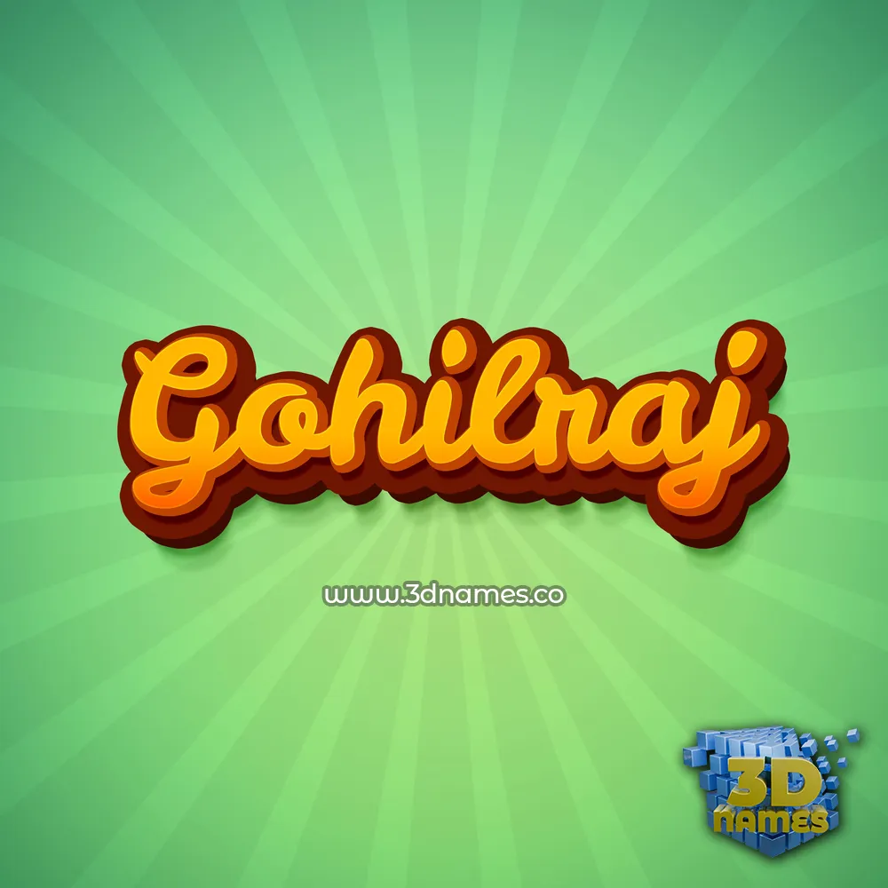 gohilraj in Green Rays style - 3D name wallpaper