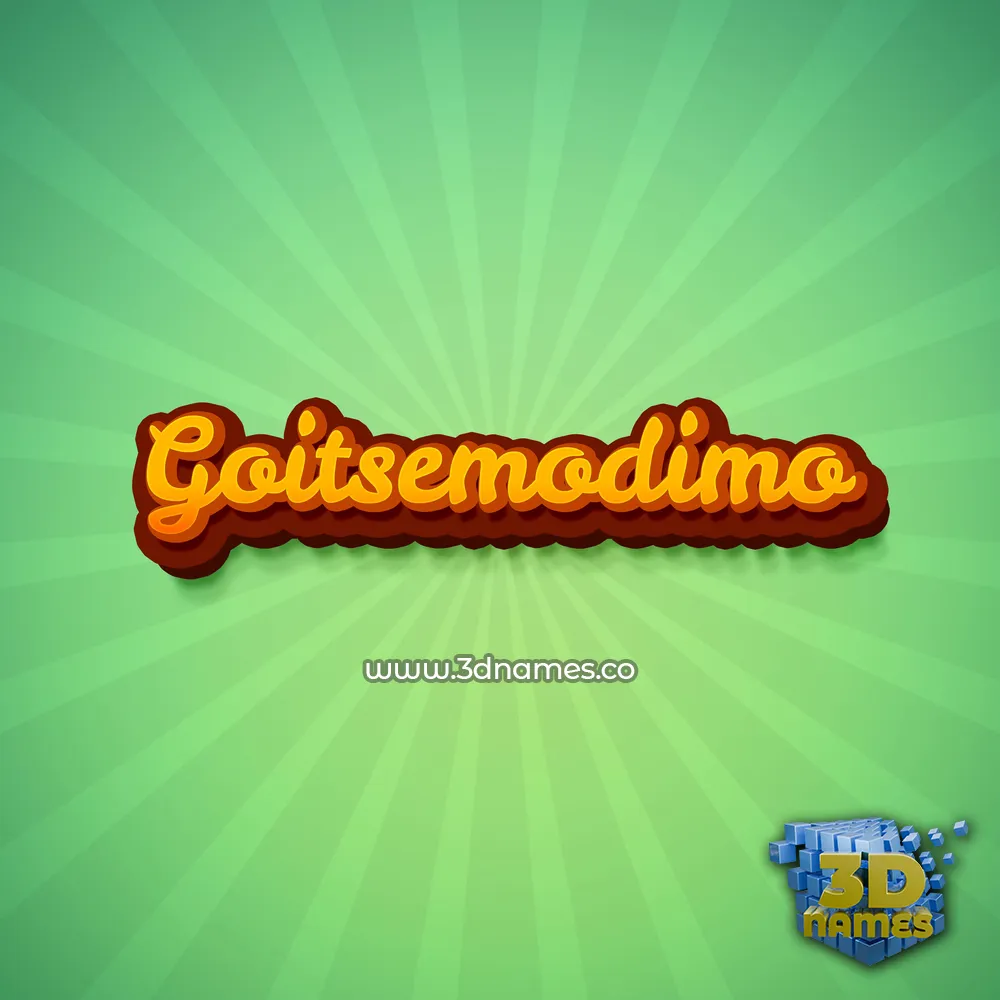 goitsemodimo in Green Rays style - 3D name wallpaper