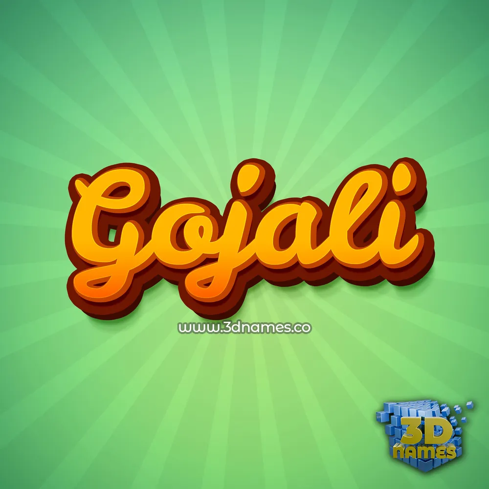 gojali in Green Rays style - 3D name wallpaper