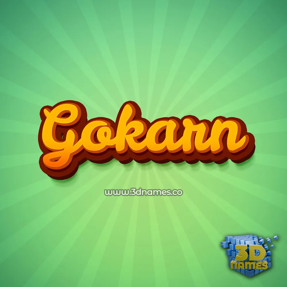 gokarn in Green Rays style - 3D name wallpaper