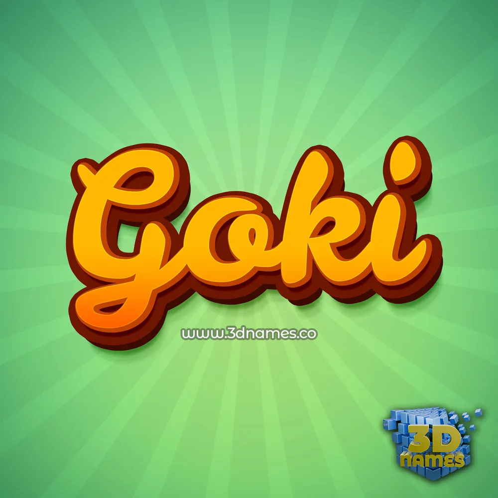 goki in Green Rays style - 3D name wallpaper