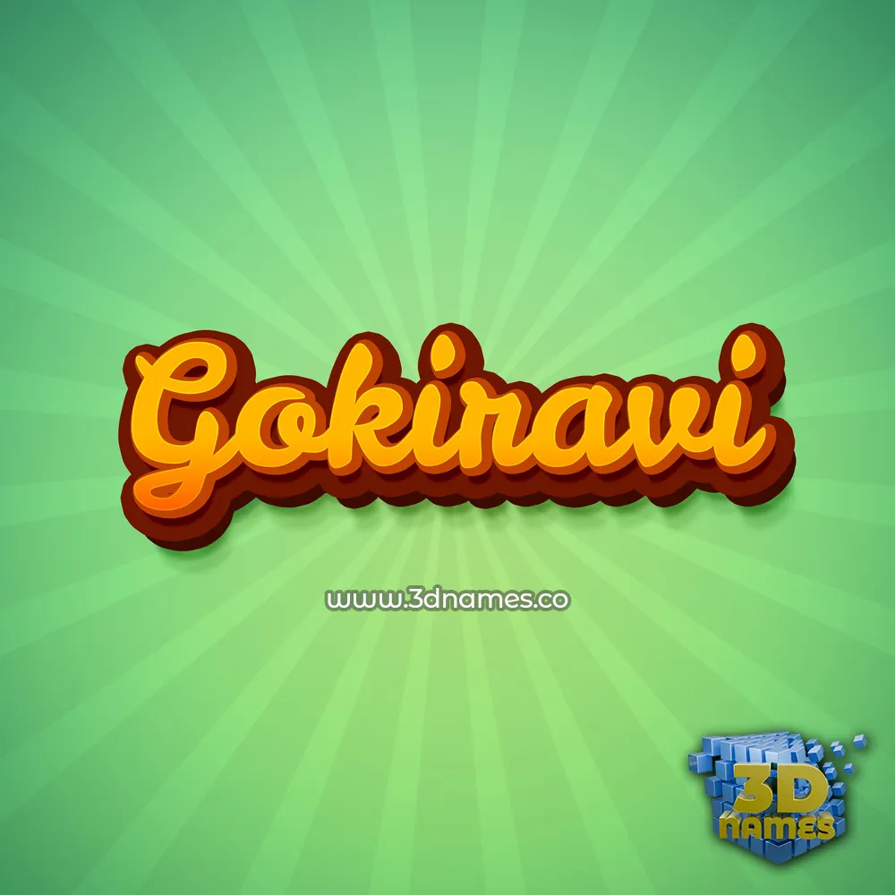 gokiravi in Green Rays style - 3D name wallpaper