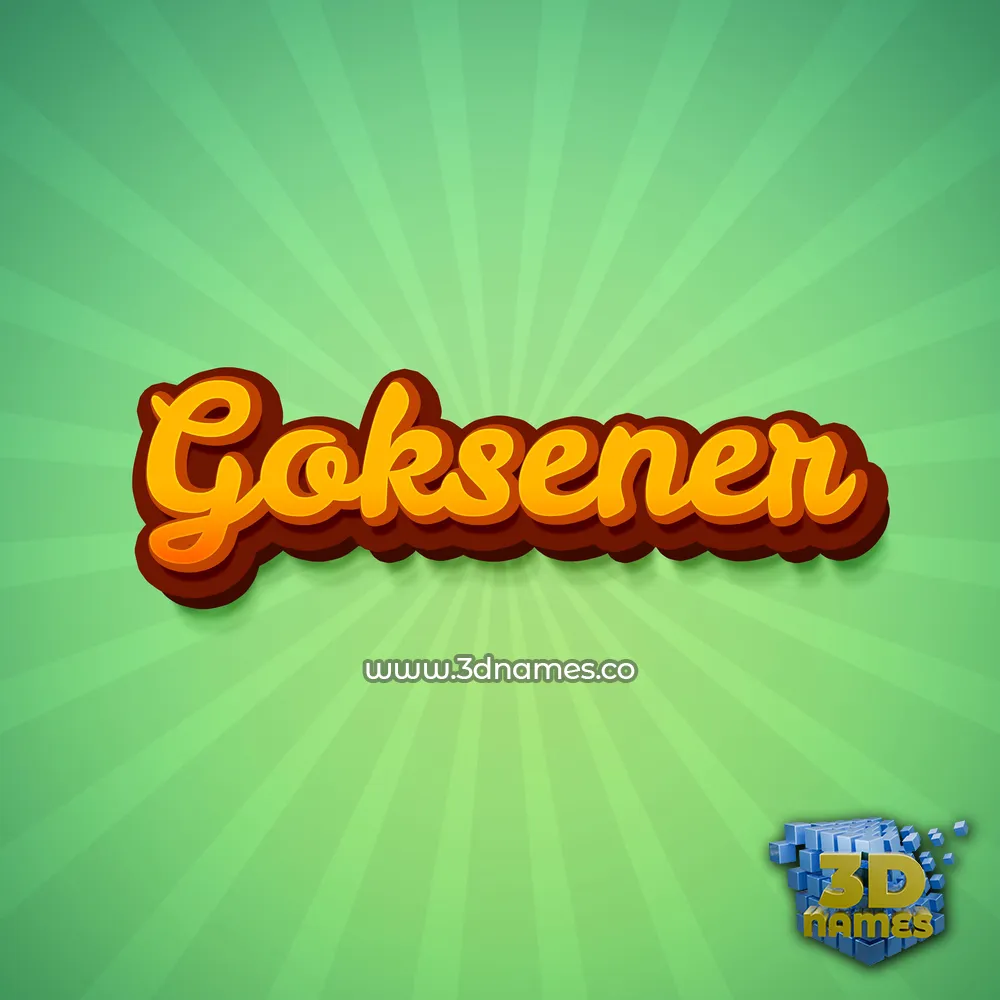 goksener in Green Rays style - 3D name wallpaper