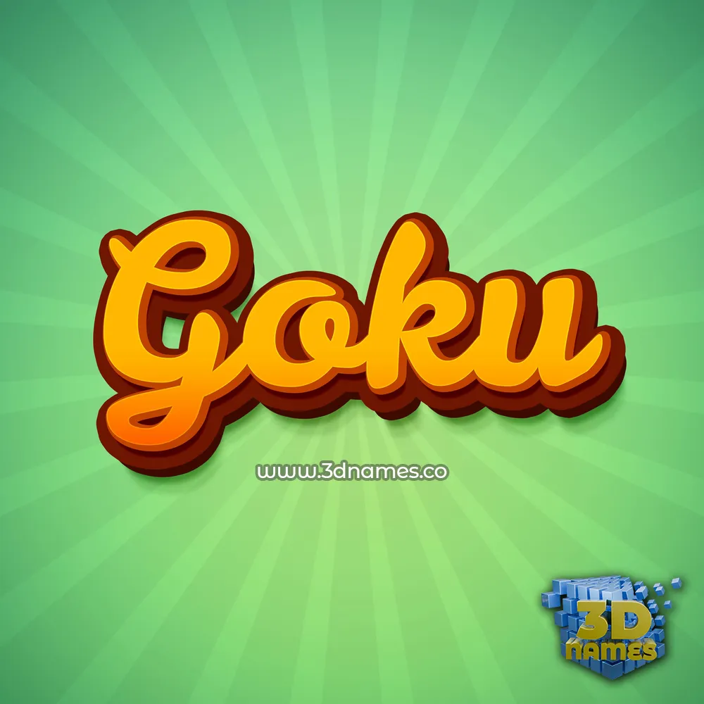 goku in Green Rays style - 3D name wallpaper