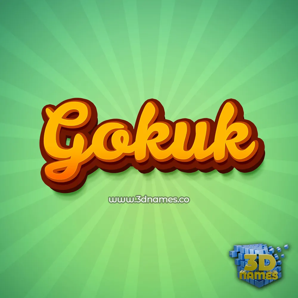 gokuk in Green Rays style - 3D name wallpaper