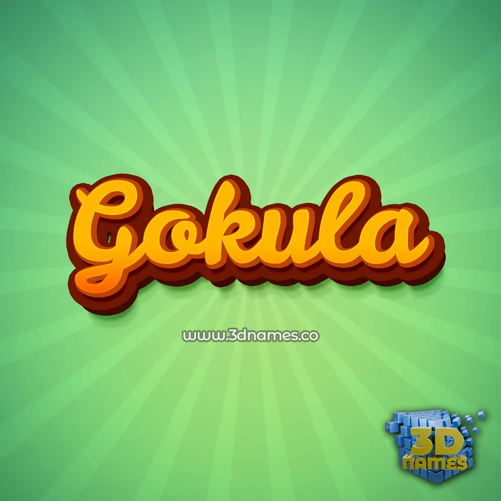 gokula in Green Rays style - 3D name wallpaper