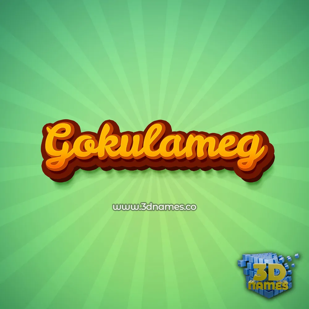 gokulameg in Green Rays style - 3D name wallpaper