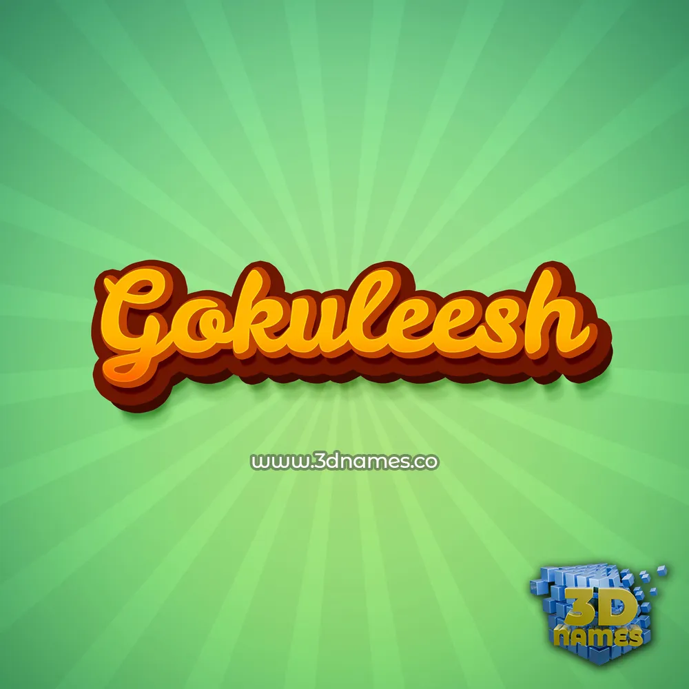 gokuleesh in Green Rays style - 3D name wallpaper