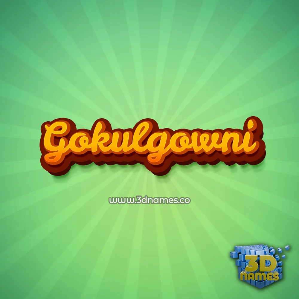 gokulgowni in Green Rays style - 3D name wallpaper