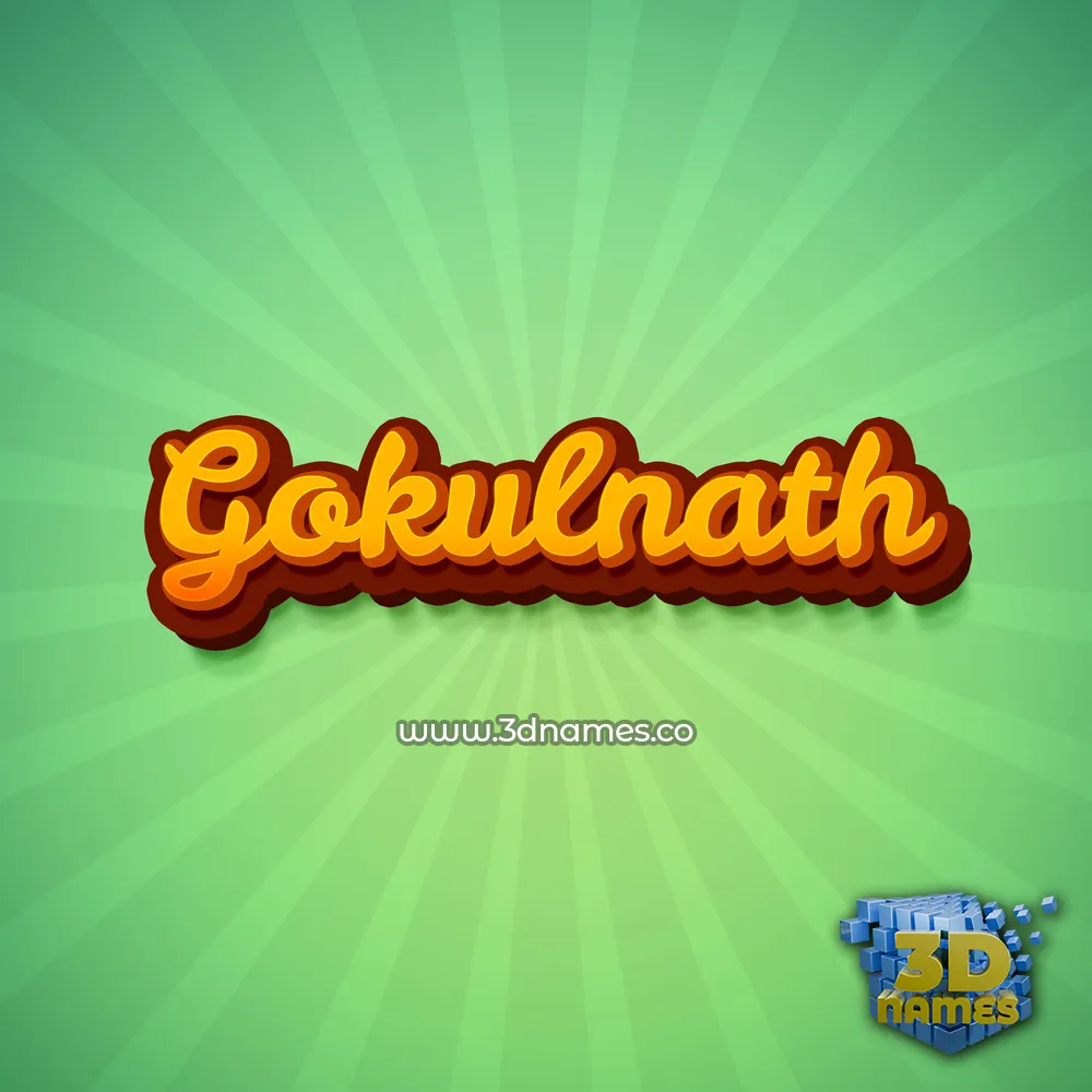 gokulnath in Green Rays style - 3D name wallpaper