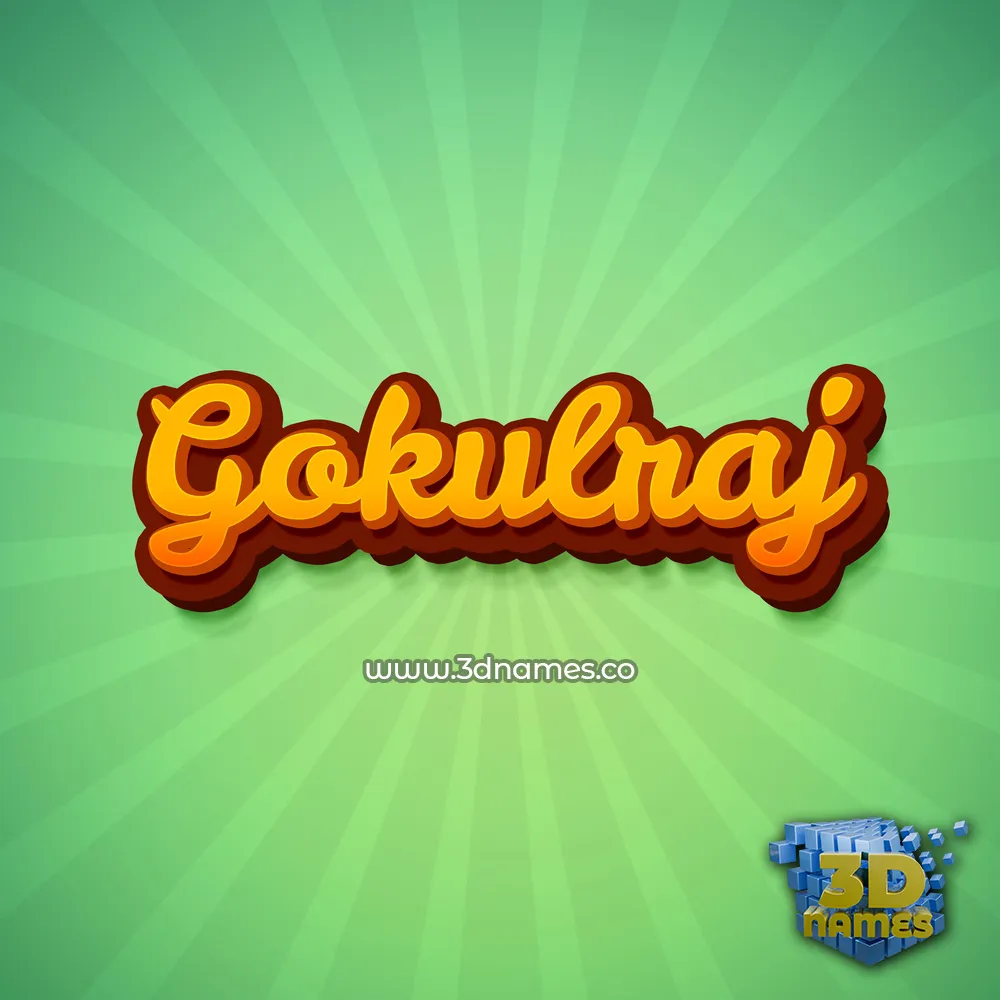 gokulraj in Green Rays style - 3D name wallpaper