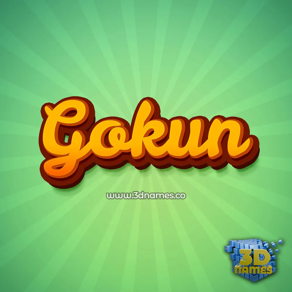 gokun in Green Rays style - 3D name wallpaper