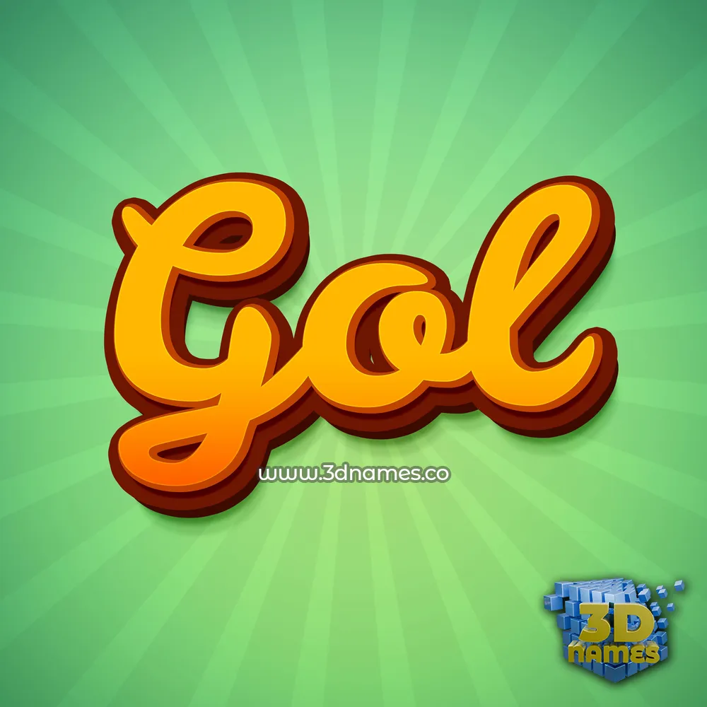 gol in Green Rays style - 3D name wallpaper