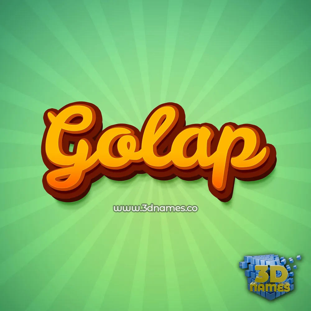golap in Green Rays style - 3D name wallpaper