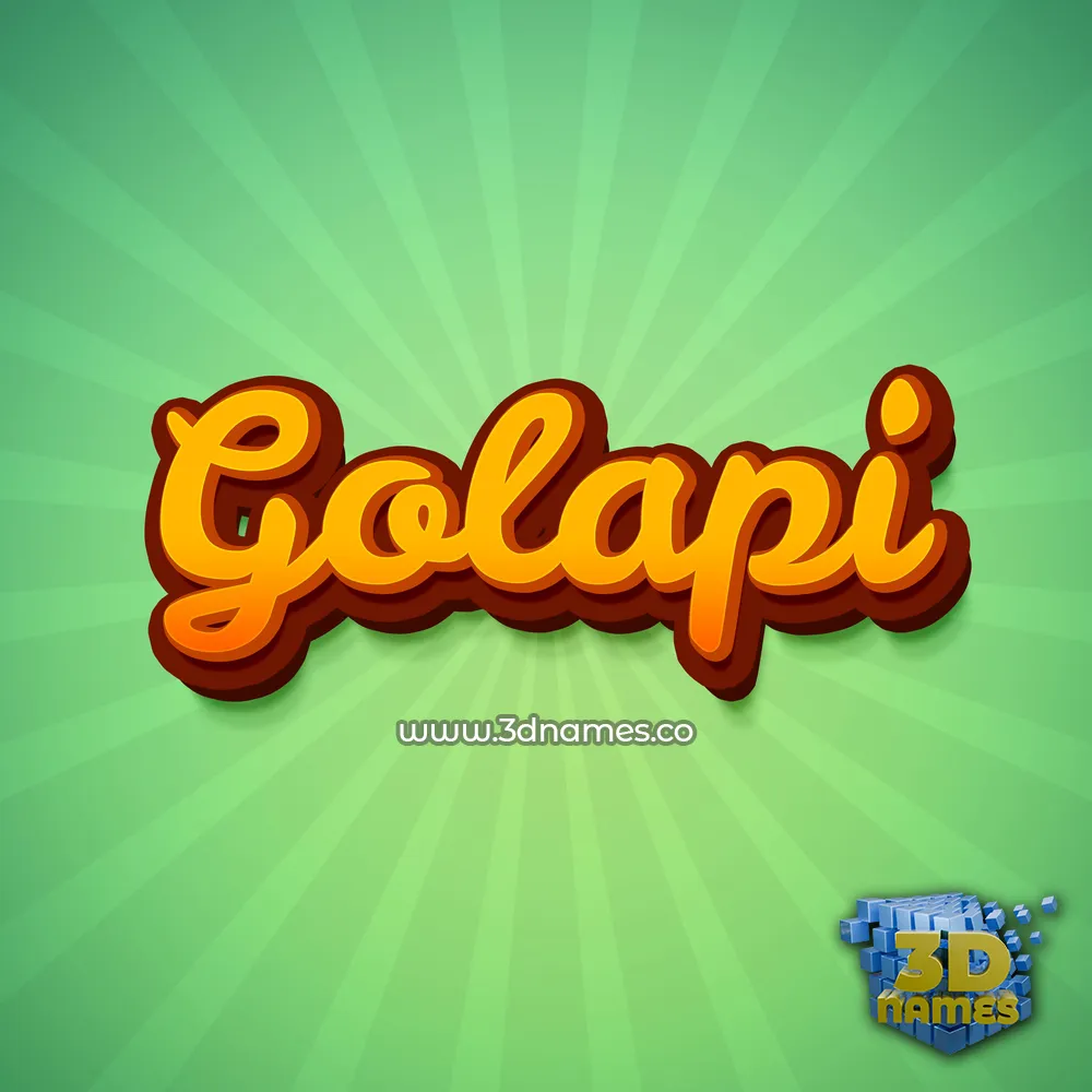 golapi in Green Rays style - 3D name wallpaper