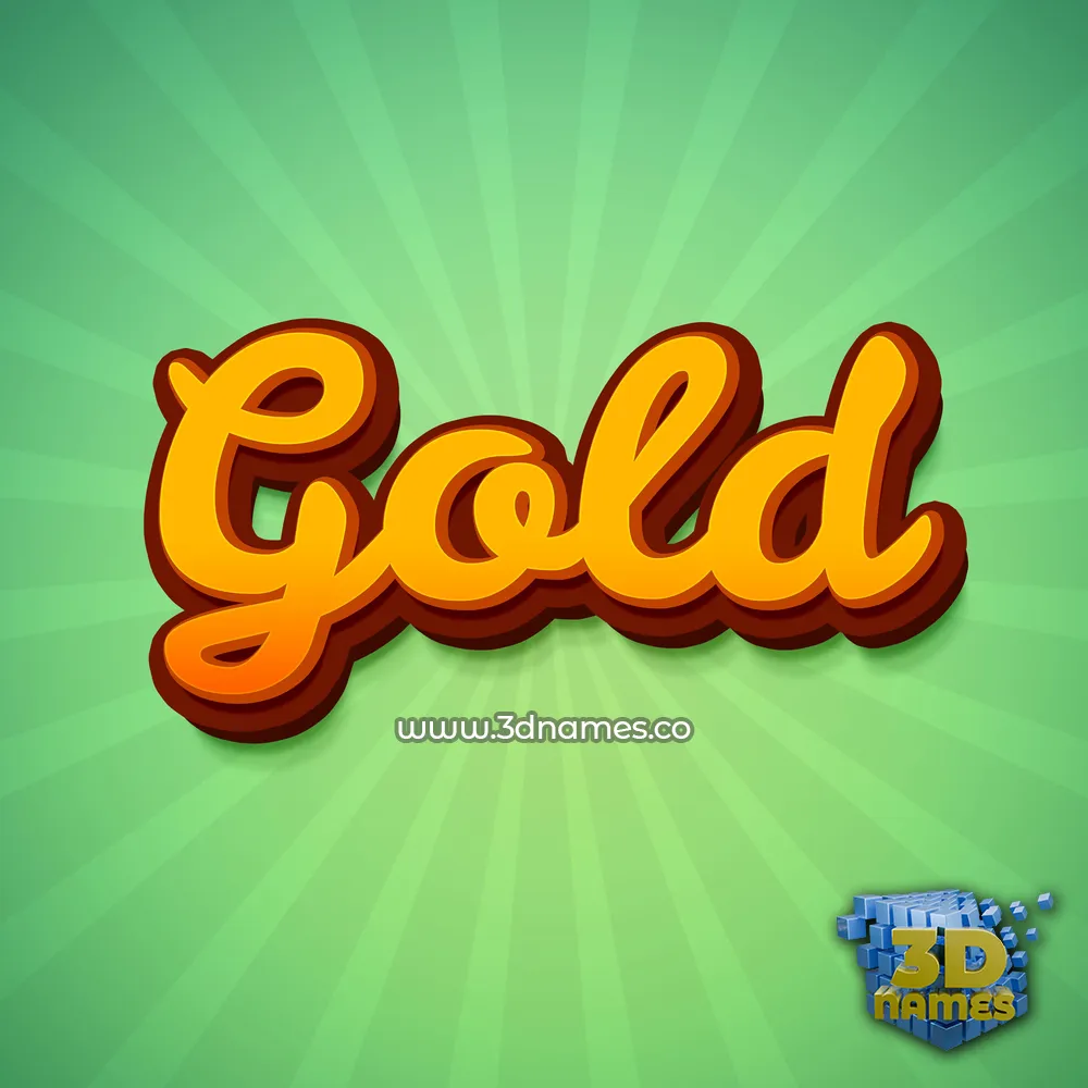 gold in Green Rays style - 3D name wallpaper