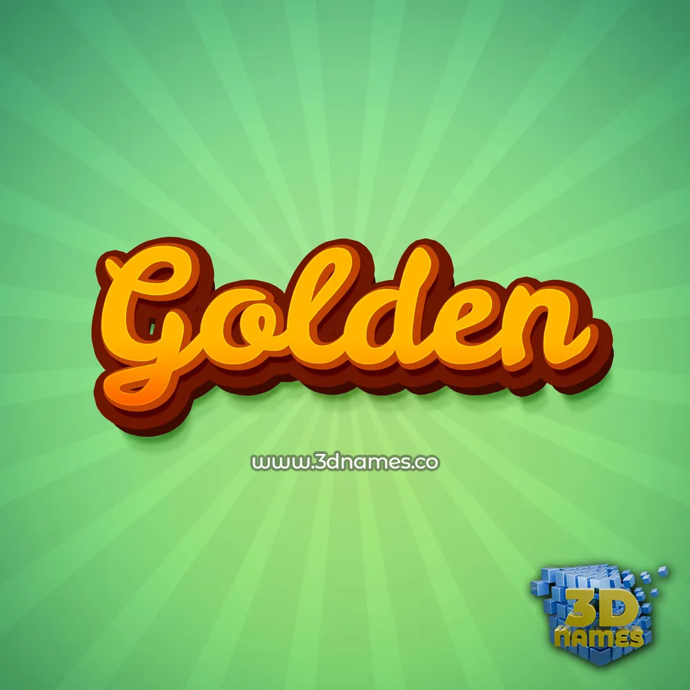 golden in Green Rays style - 3D name wallpaper