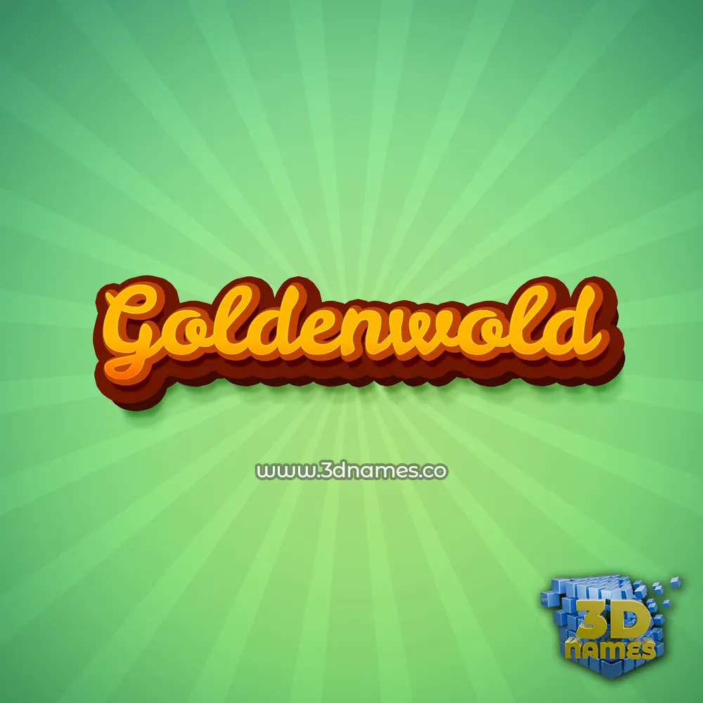 goldenwold in Green Rays style - 3D name wallpaper