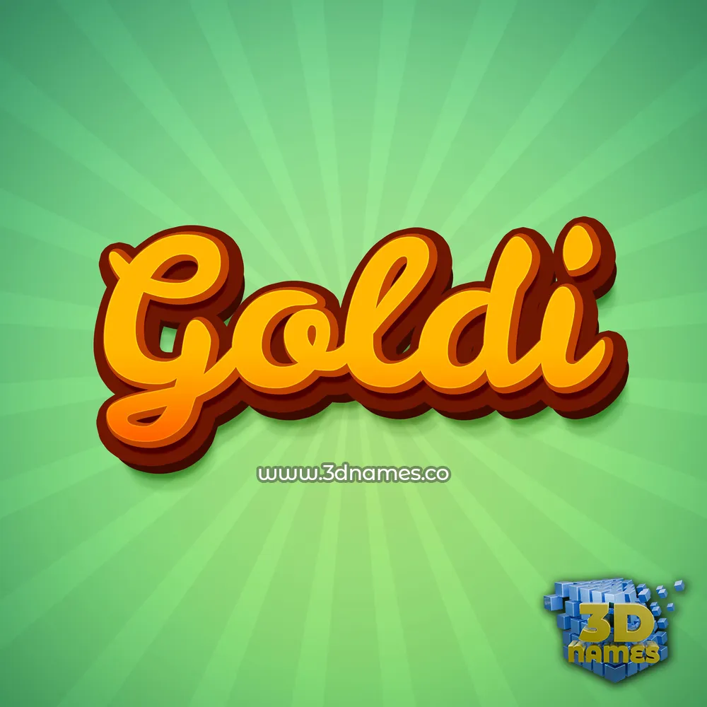 goldi in Green Rays style - 3D name wallpaper