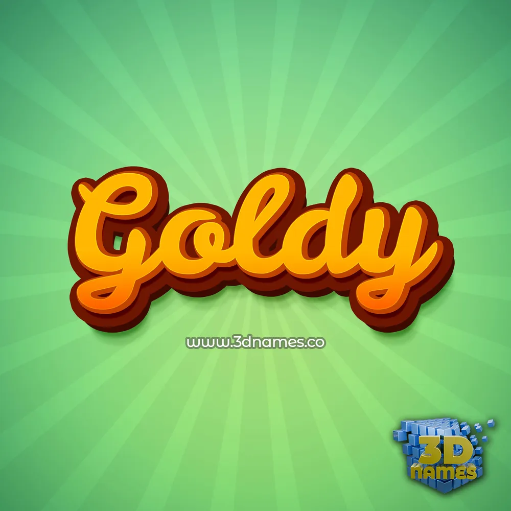 goldy in Green Rays style - 3D name wallpaper