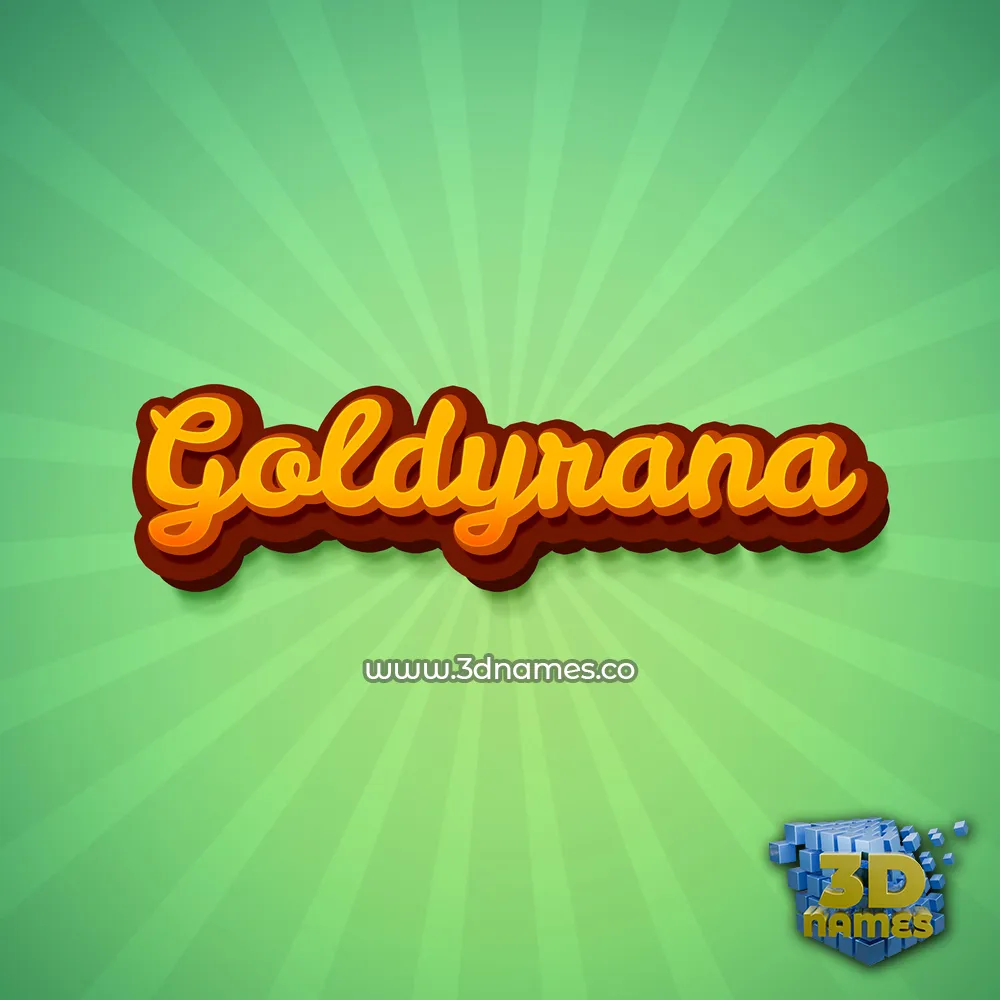 goldyrana in Green Rays style - 3D name wallpaper