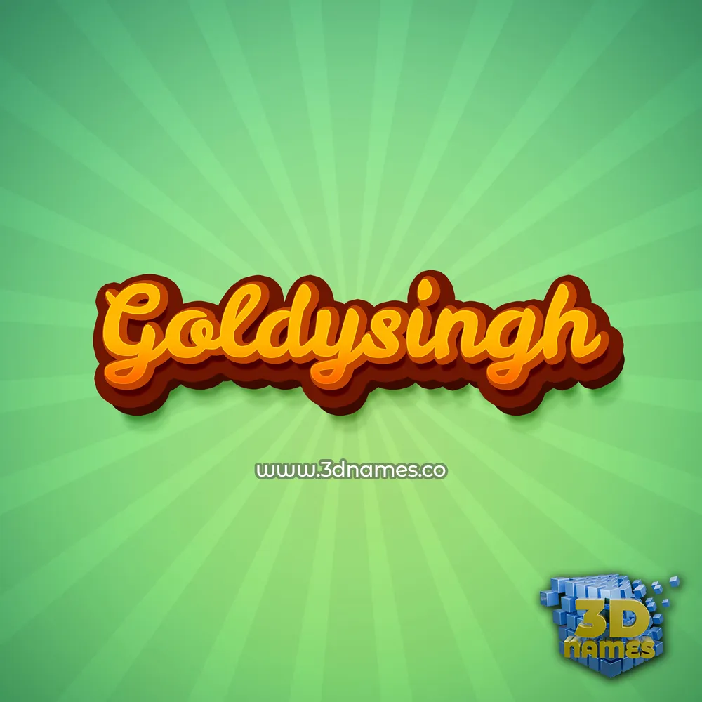goldysingh in Green Rays style - 3D name wallpaper