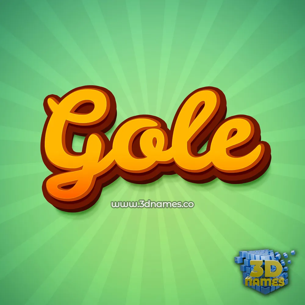 gole in Green Rays style - 3D name wallpaper