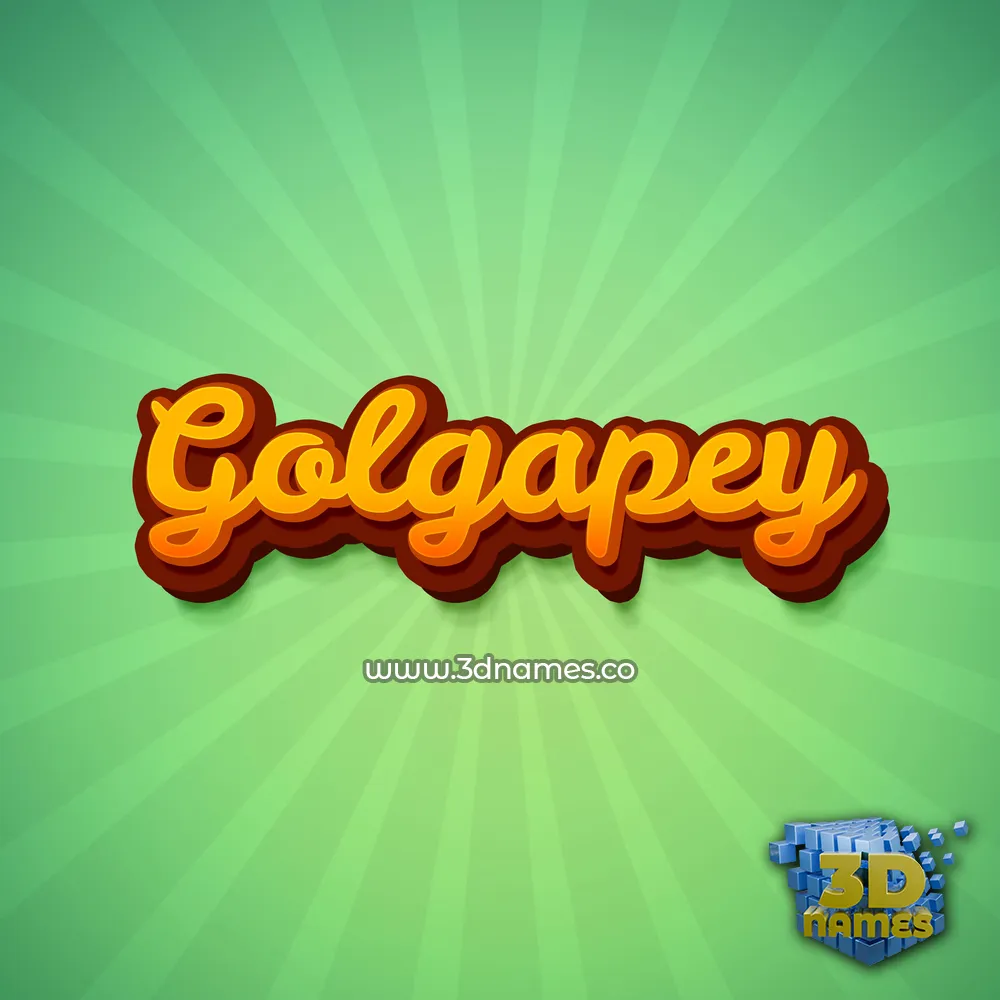 golgapey in Green Rays style - 3D name wallpaper