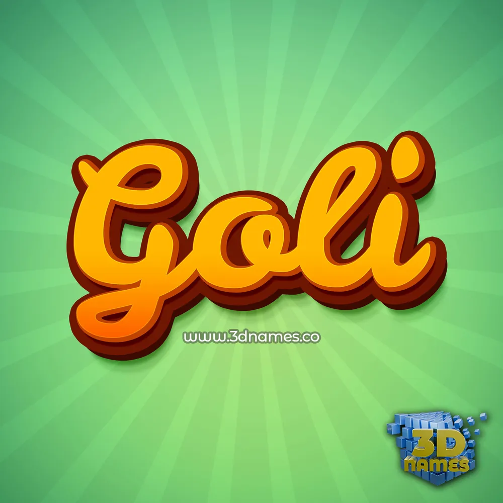 goli in Green Rays style - 3D name wallpaper